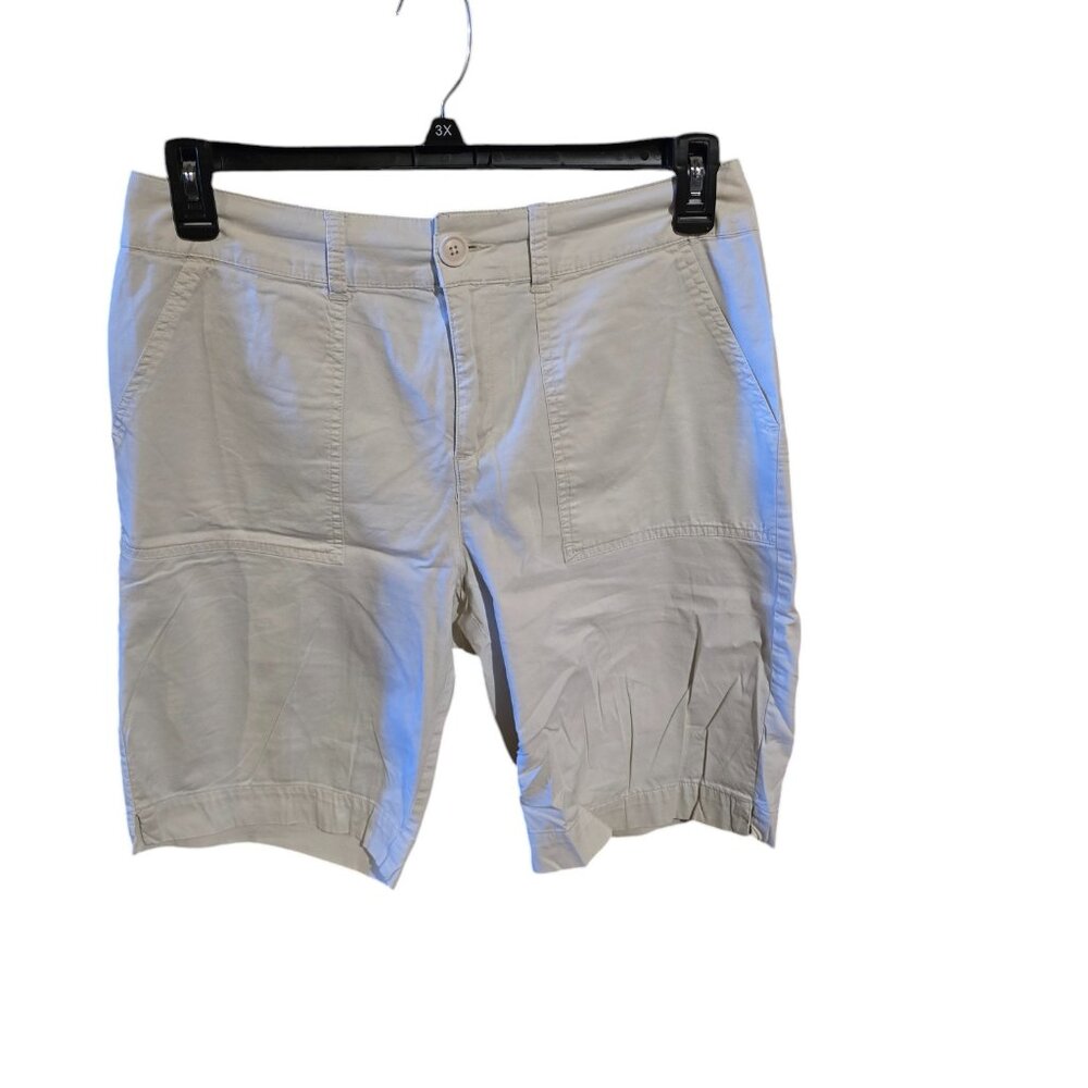 St. John's Bay Khaki Chino Shorts Size 12 Pockets